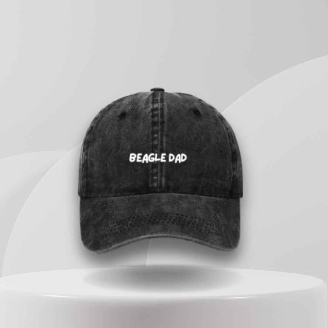 black cap embroidered beagle dad on the front. a great gift for beagle owners in Australia