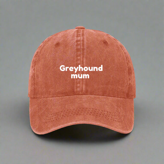 Greyhound Mum embroidered cap orange