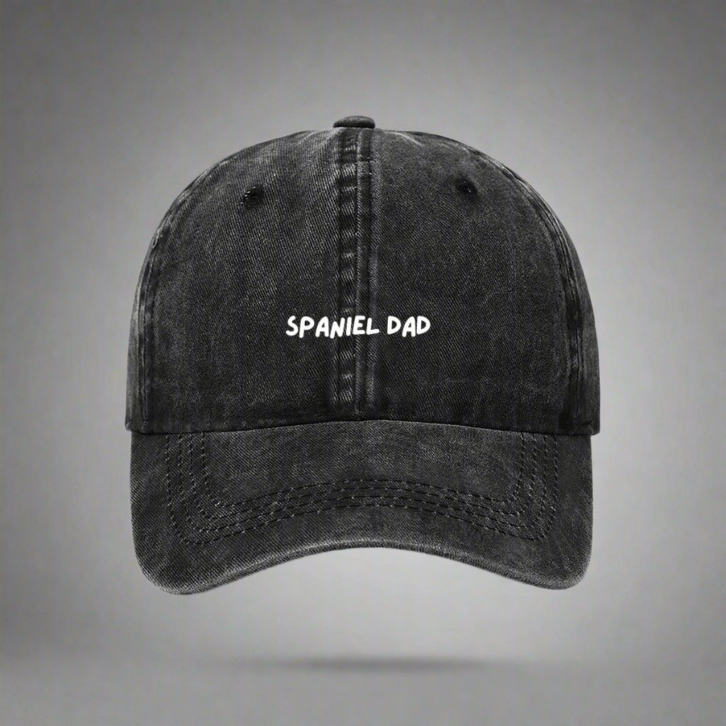 Spaniel dad embroidered cap black