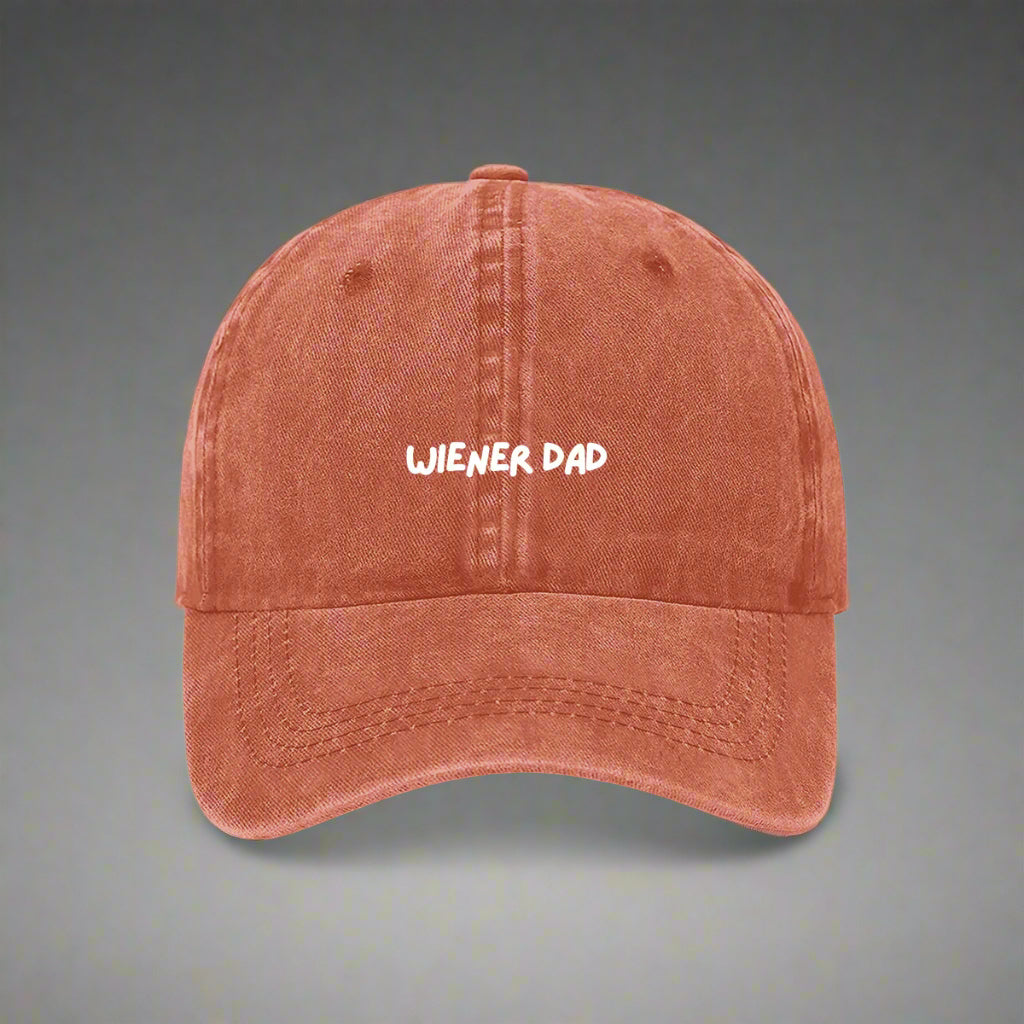 Wiener dad embroidered cap for dachshund owners orange