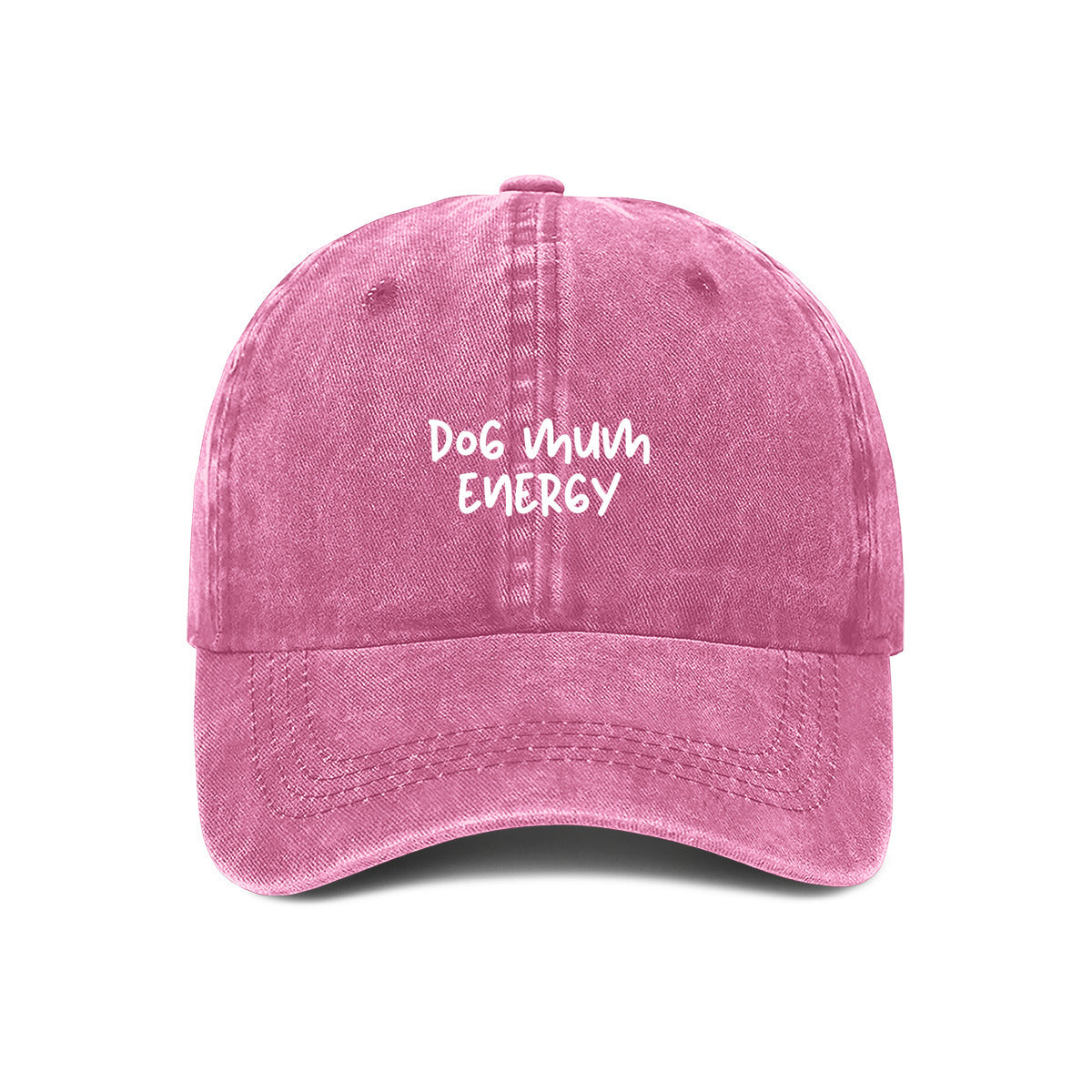 dog mum energy embroidered cap pink