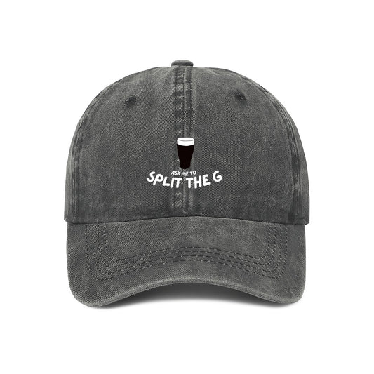 embroidered cap ask me to split the g in grey