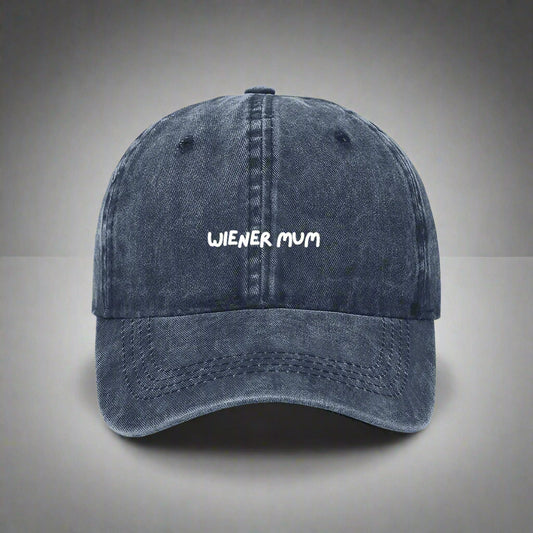 wiener mum embroidered hat in navy