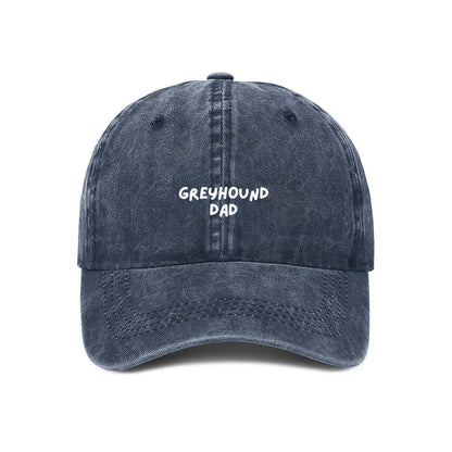 Navy cap with GREYHOUND DAD embroidered in white on front