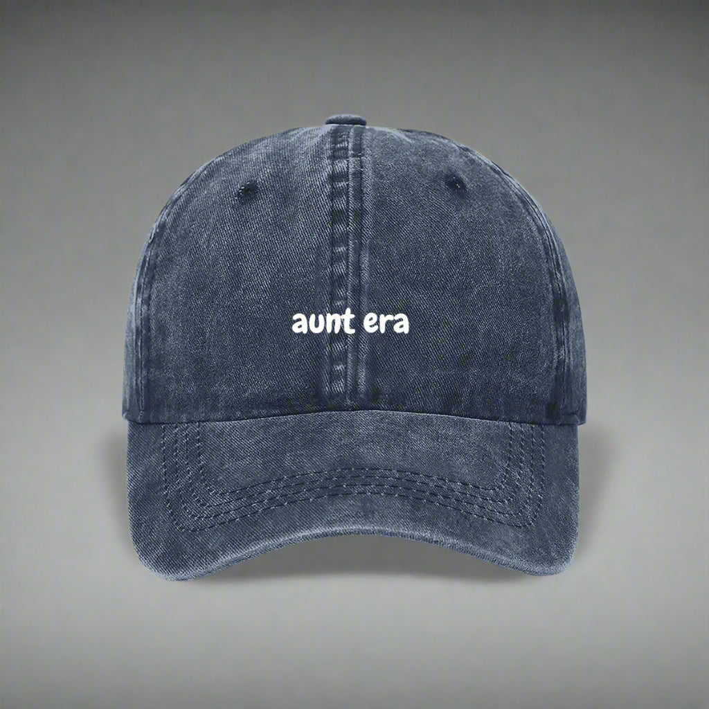 Aunt era for new aunts embroidered hat navy