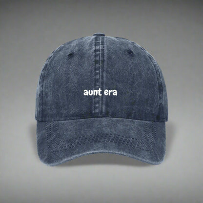 Aunt era for new aunts embroidered hat navy