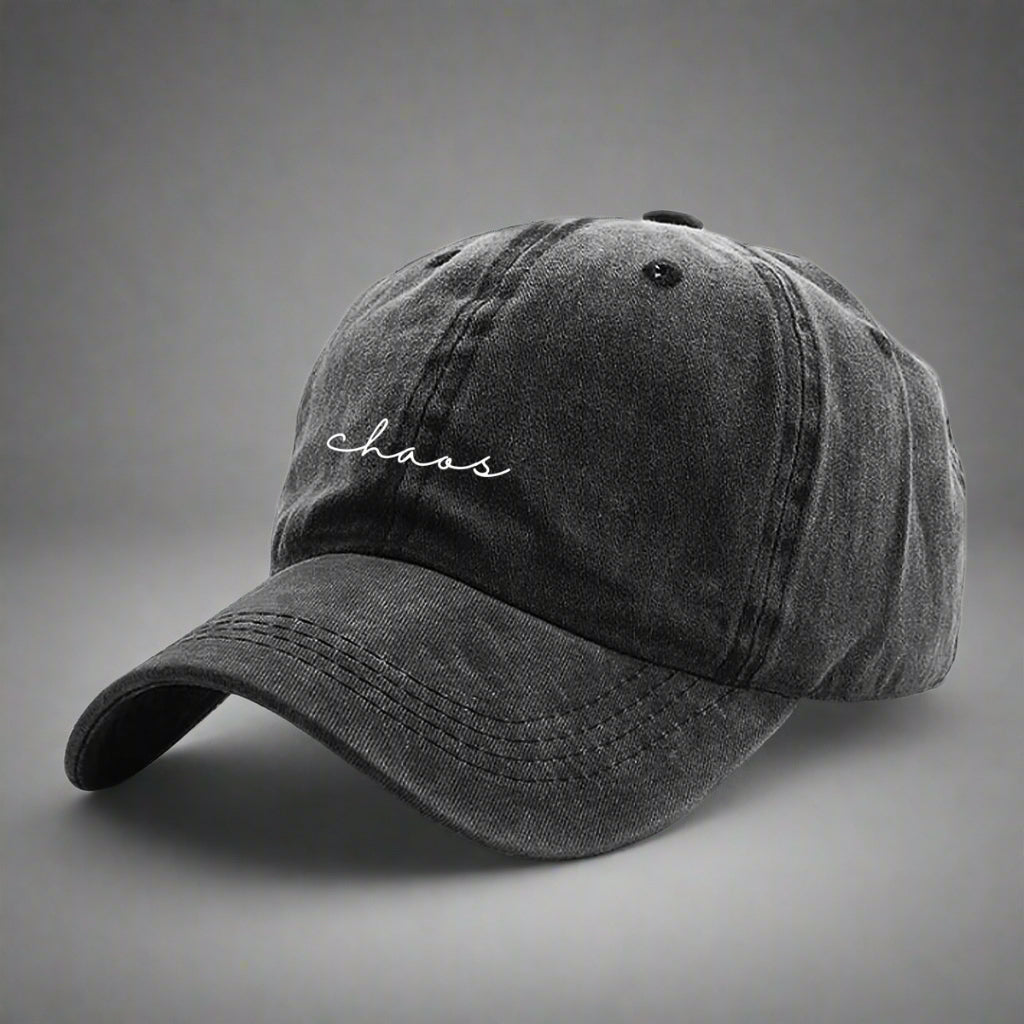Choas embroidered cap grey black