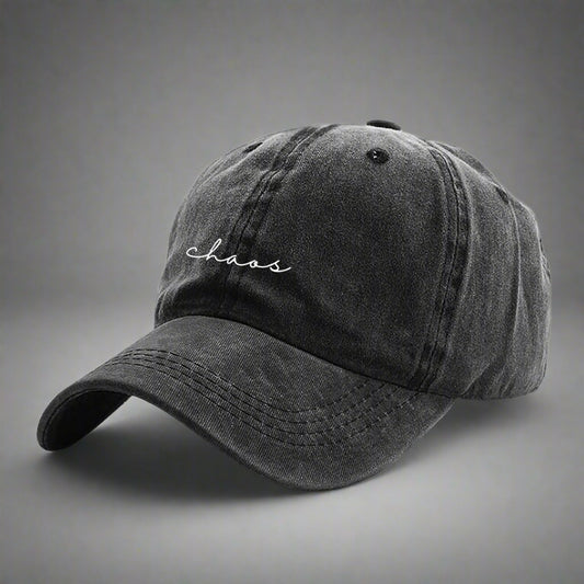 Choas embroidered cap grey black