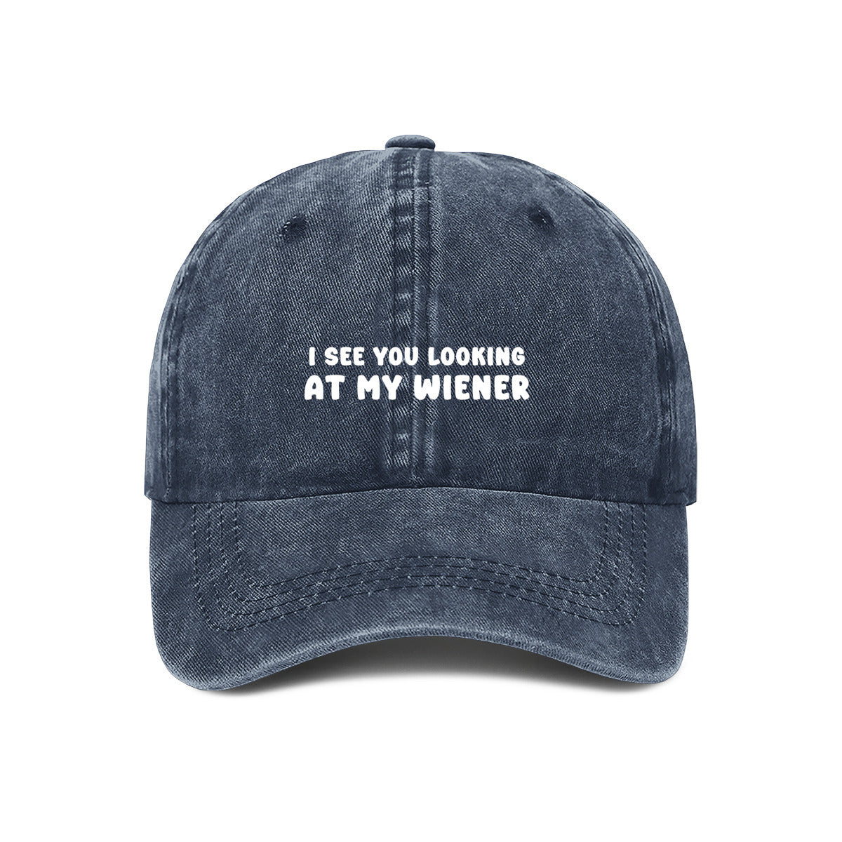 Navy Dachshund dog owner embroidered cap. I see you looking at my wiener