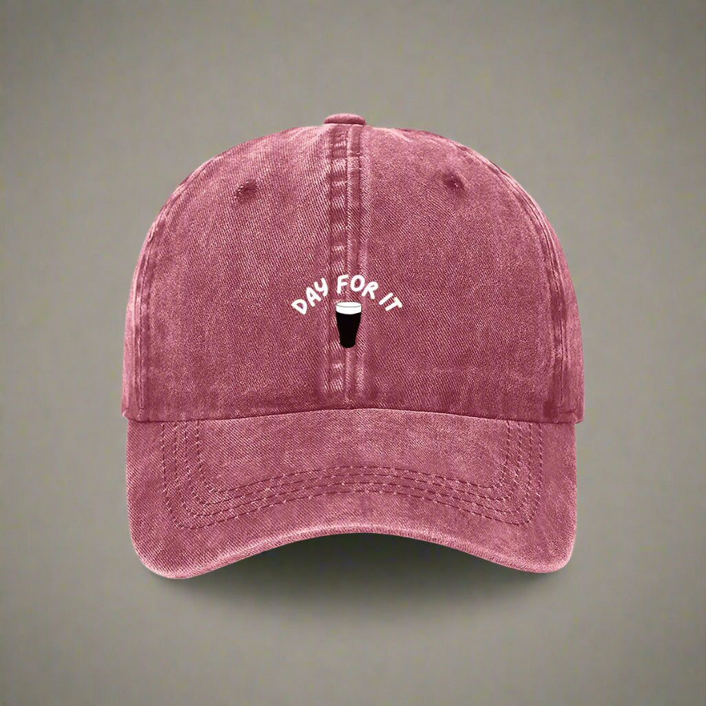 Day for it embroidered hat for the pub
