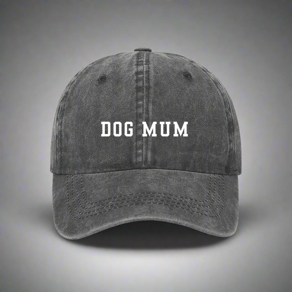 Dog Mum embroidered hat in grey