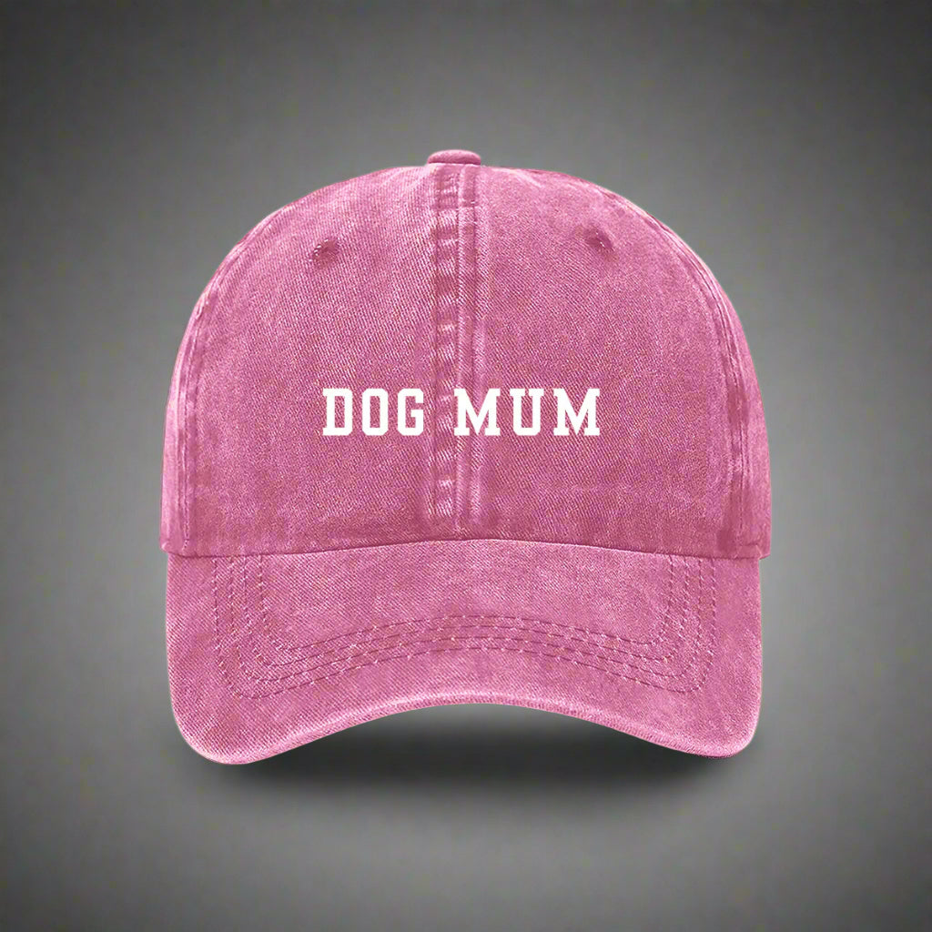 Dog Mum embroidered hat in pink