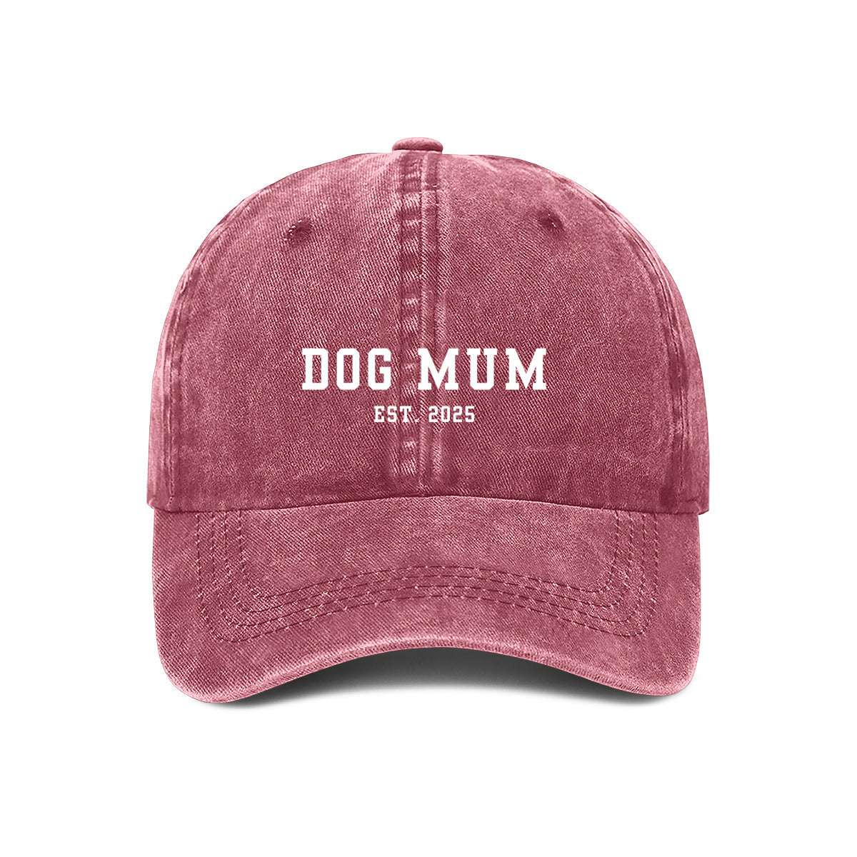Dog mum est. 2025 embroidered cap in red