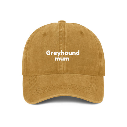 Greyhound Mum embroidered cap yellow