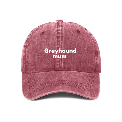 Greyhound Mum embroidered cap maroon