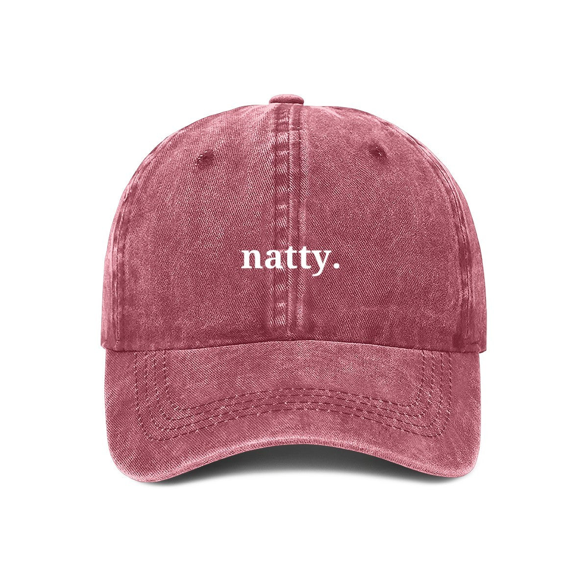 Natty embroidered on a maroon cap