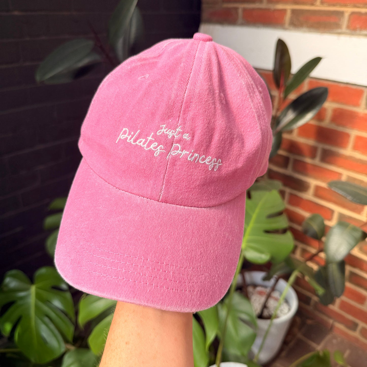 pink pilates reformer embroidered cap for pilates girls