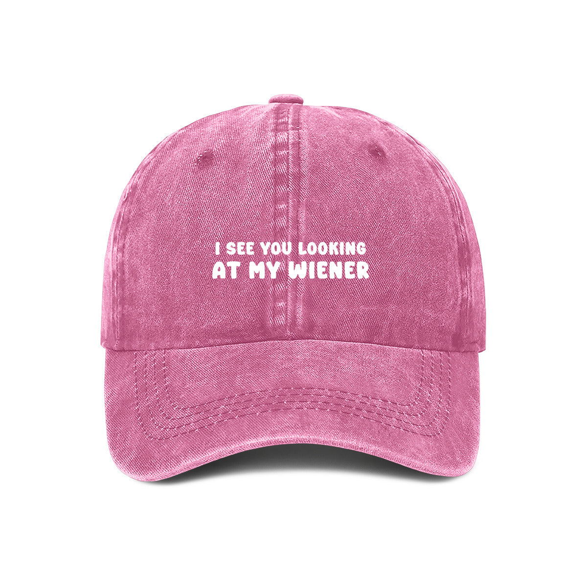 Pink Dachshund dog owner embroidered cap. I see you looking at my wiener