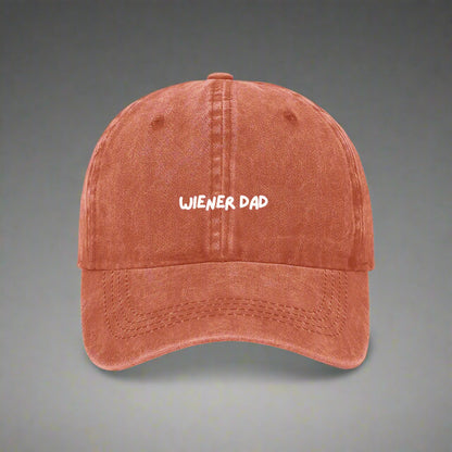 Wiener dad embroidered cap for dachshund owners orange
