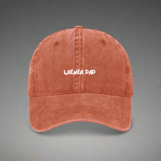 Wiener dad embroidered cap for dachshund owners orange