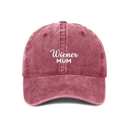 Wiener Mum embroidered cap for Dachshund dog mums in maroon
