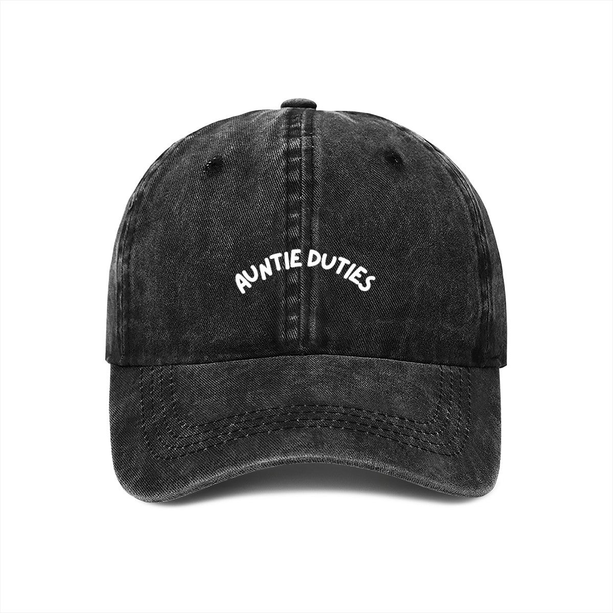 auntie duties embroidered cap black