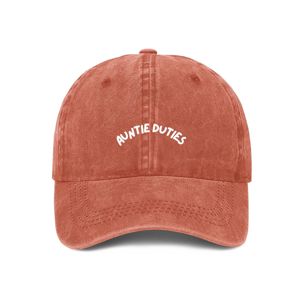 auntie duties embroidered cap orange
