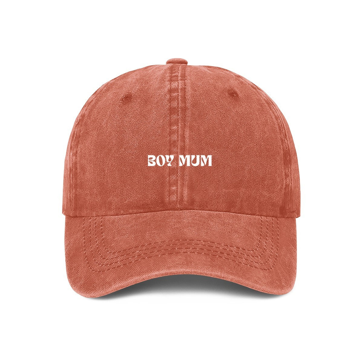 boy mum embroidered cap orange