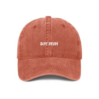 boy mum embroidered cap orange