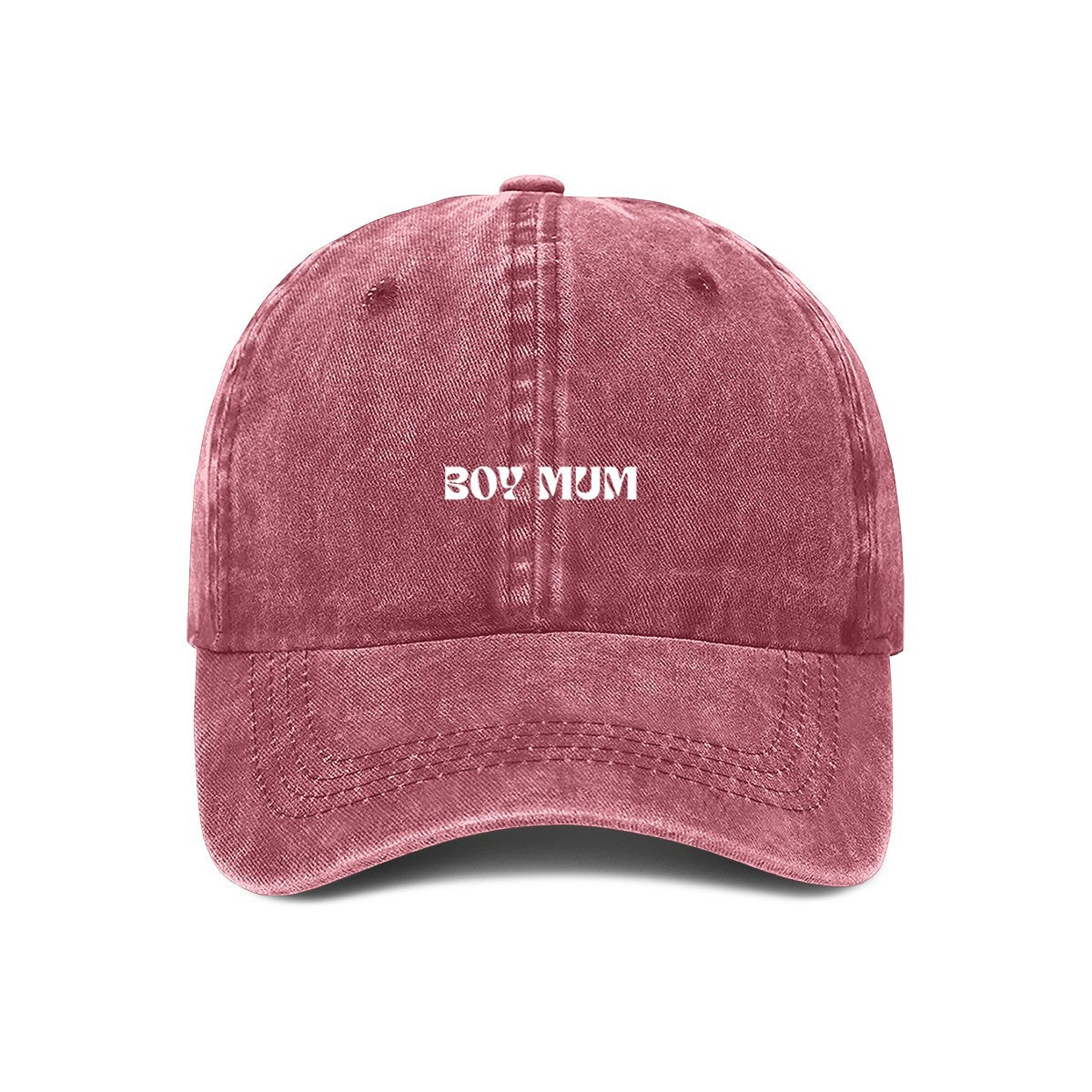 boy mum embroidered cap red