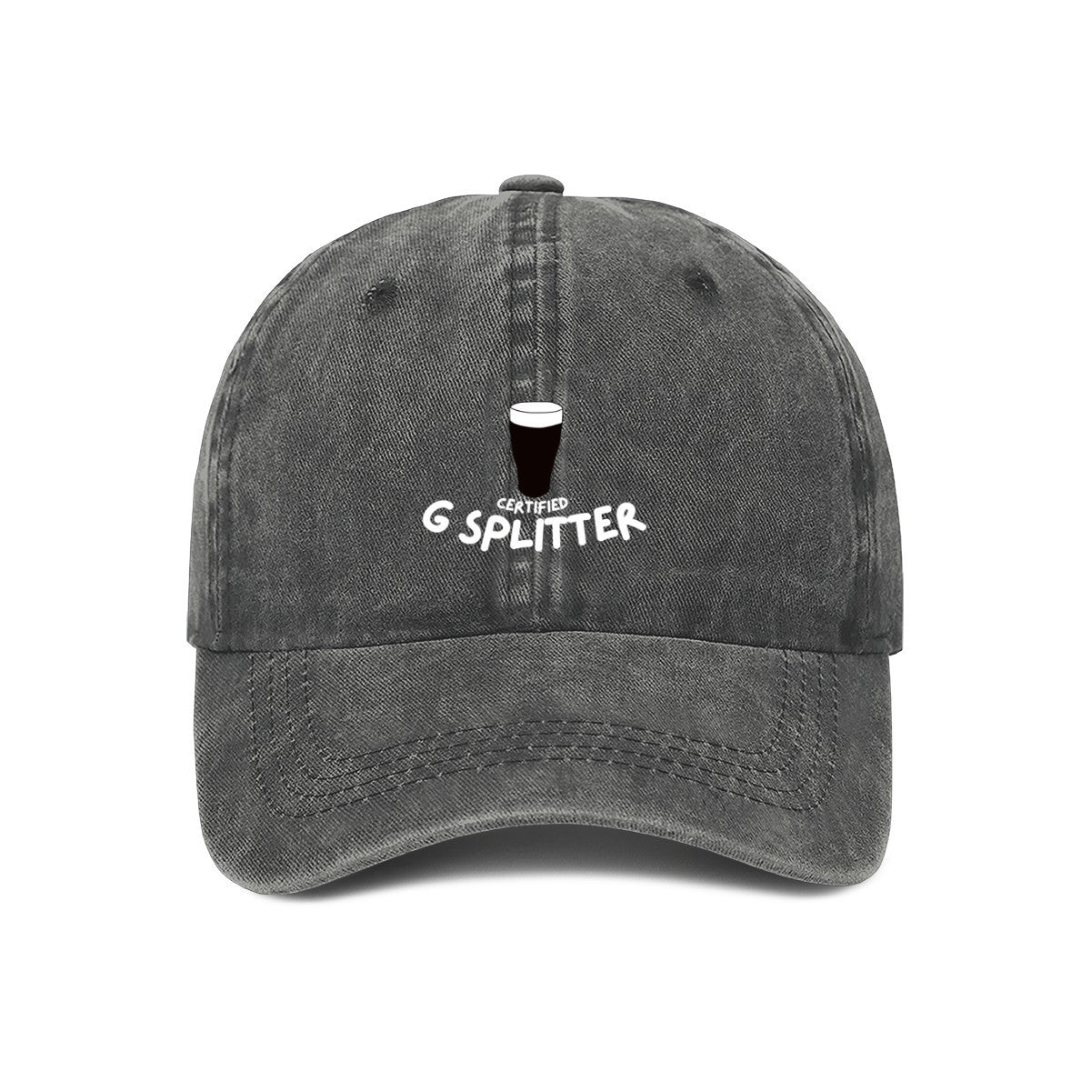 embroidered certified g splitter pub cap in grey
