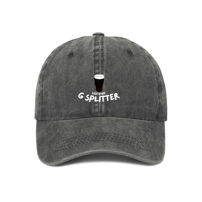 embroidered certified g splitter pub cap in grey