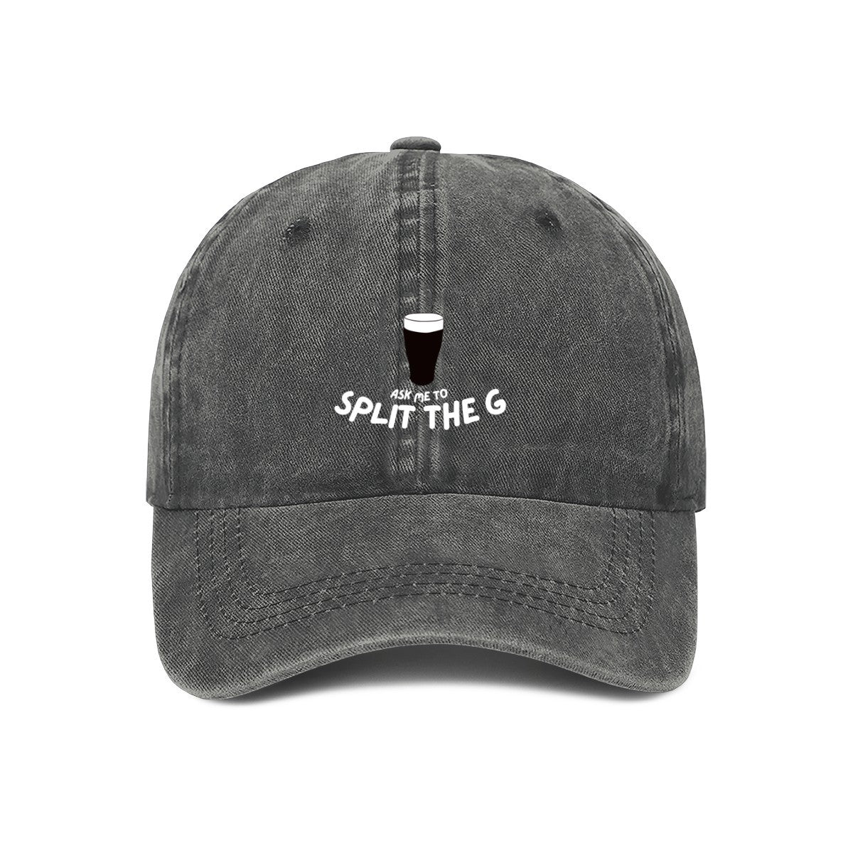 embroidered cap ask me to split the g in grey