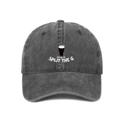 embroidered cap ask me to split the g in grey