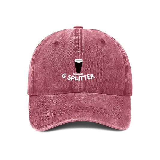 embroidered certified g splitter pub cap in red