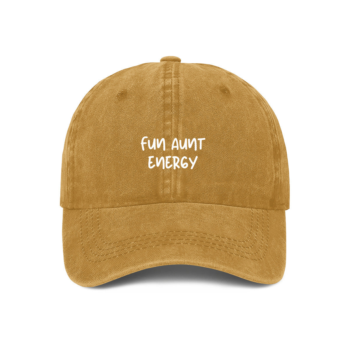 fun aunt energy cap in yellow