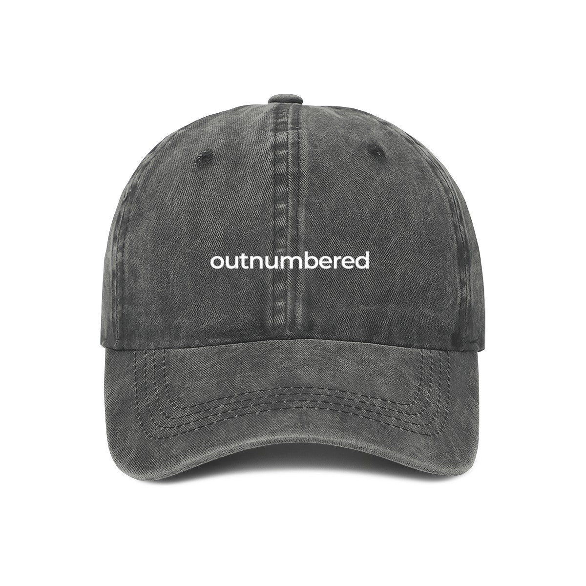 outnumbered embroidered cap grey