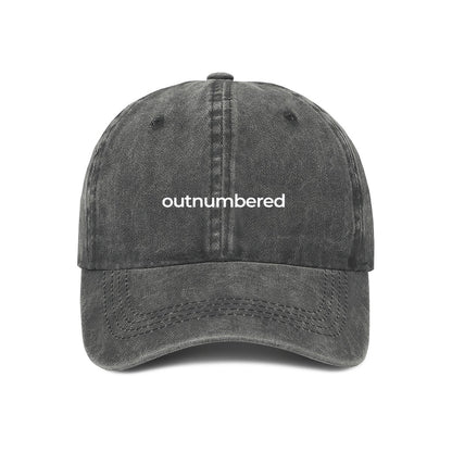 outnumbered embroidered cap grey