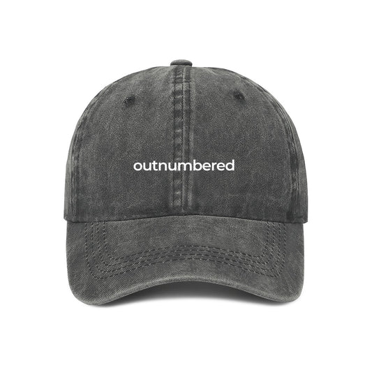 outnumbered embroidered cap grey