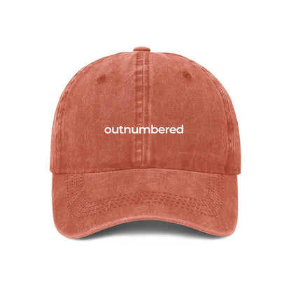 outnumbered embroidered cap orange