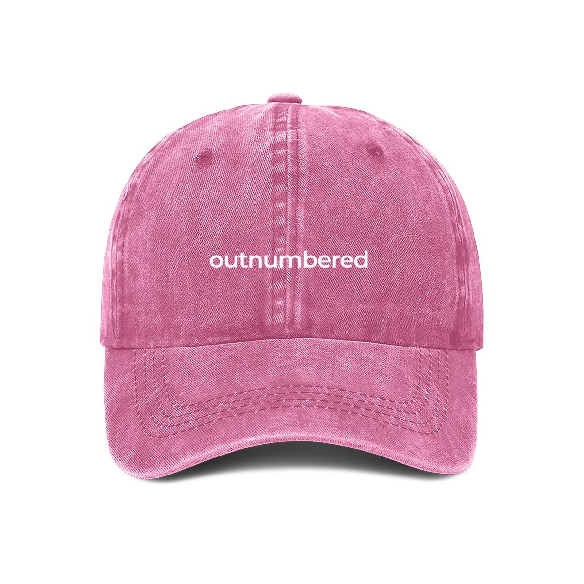 outnumbered embroidered cap pink