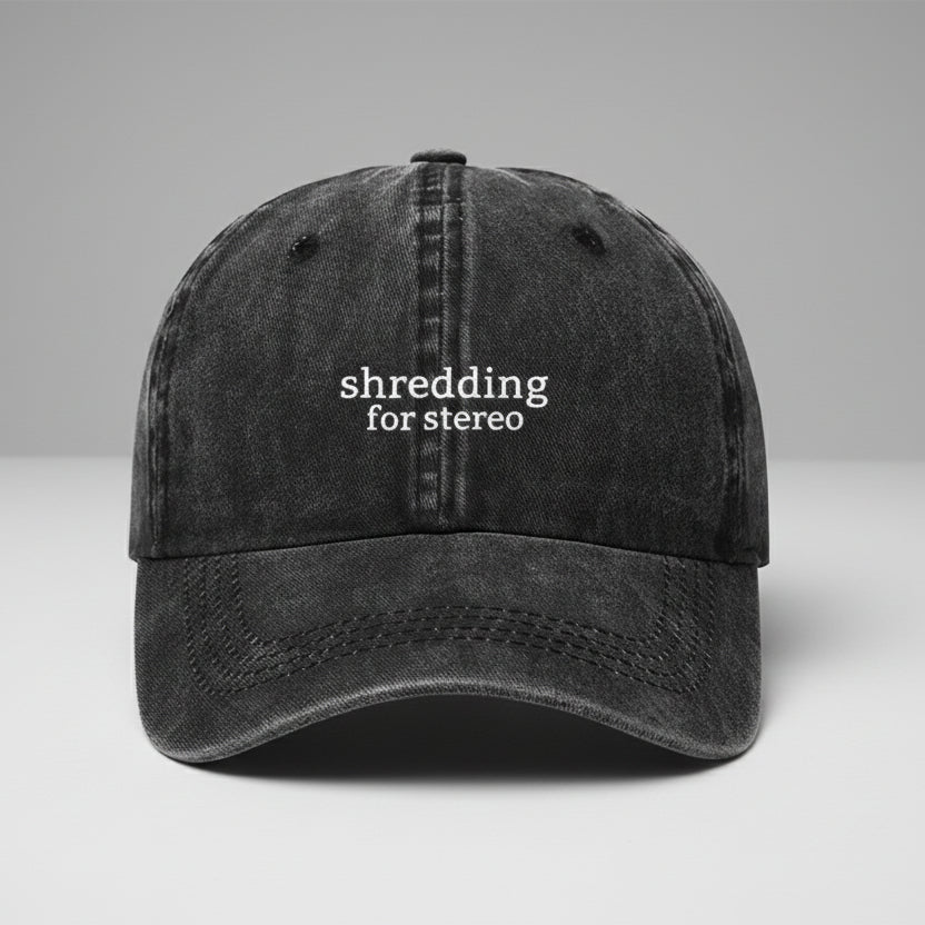 shredding for stereo cap in black