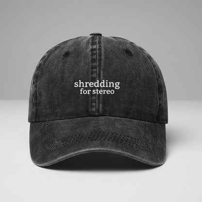 shredding for stereo cap in black