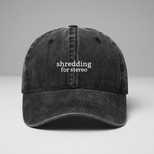 shredding for stereo cap in black