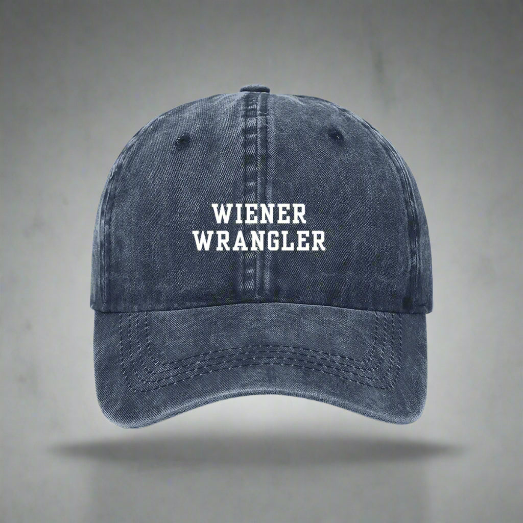 wiener wrangler dachshund dog hat in navy