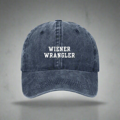 wiener wrangler dachshund dog hat in navy