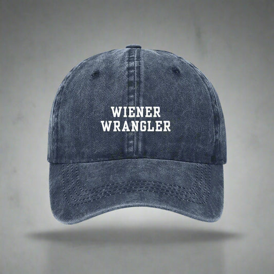 wiener wrangler dachshund dog hat in navy